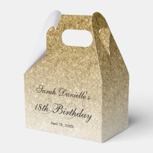 Gold Glam Glitter Personalized Favor Box