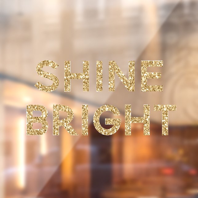 Gold Glam Glitter Shine Bright Window Cling (Sheet 2)