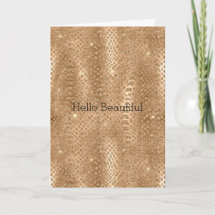 Gold Glam Glitter Snake Skin Card