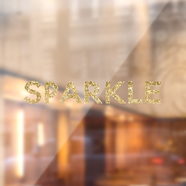 Gold Glam Glitter Sparkle Window Cling (Sheet 2)