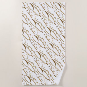 Gold Glam Glitz 50 & Fabulous Pattern Beach Towel