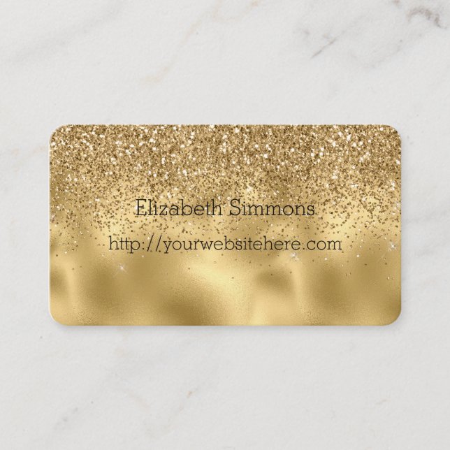 Gold Glam Glitz Glitter Business Card (Front)