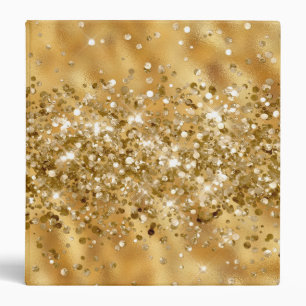 Gold Glam Glitzy Confetti Glitter Binder