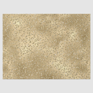 Gold Glam Glitzy Glitter Leopard Print  Tissue Paper