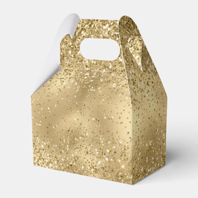 Gold Glam Glitzy Glitter Sparkle   Favor Box (Front Side)