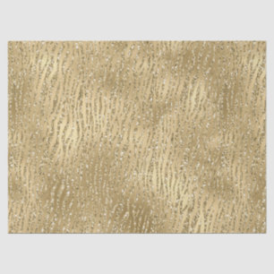 Gold Glam Glitzy Glitter Zebra Print    Tissue Paper