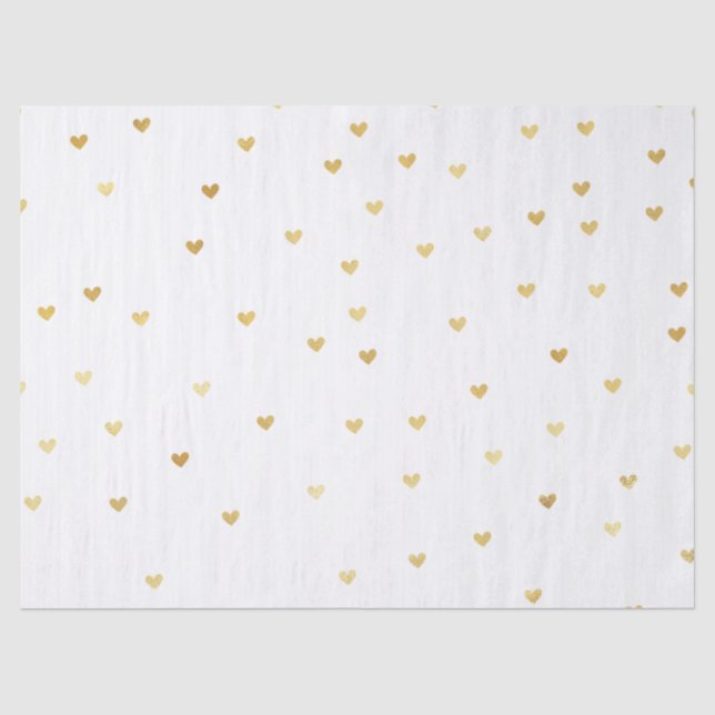 Gold Glam Hearts Tissue Paper (Front)