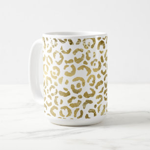 Gold Glam Leopard Print Coffee Mug
