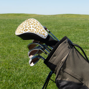 Gold Glam Leopard Print Golf Head Cover