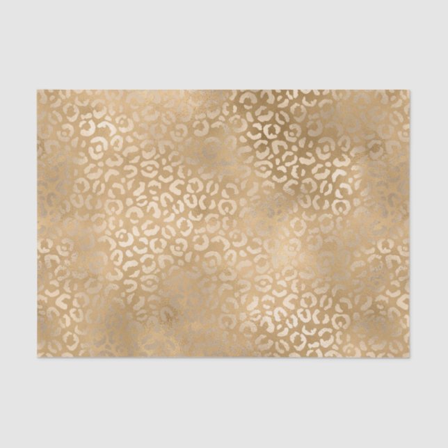 Gold Glam Leopard Print Tissue Paper (Front)