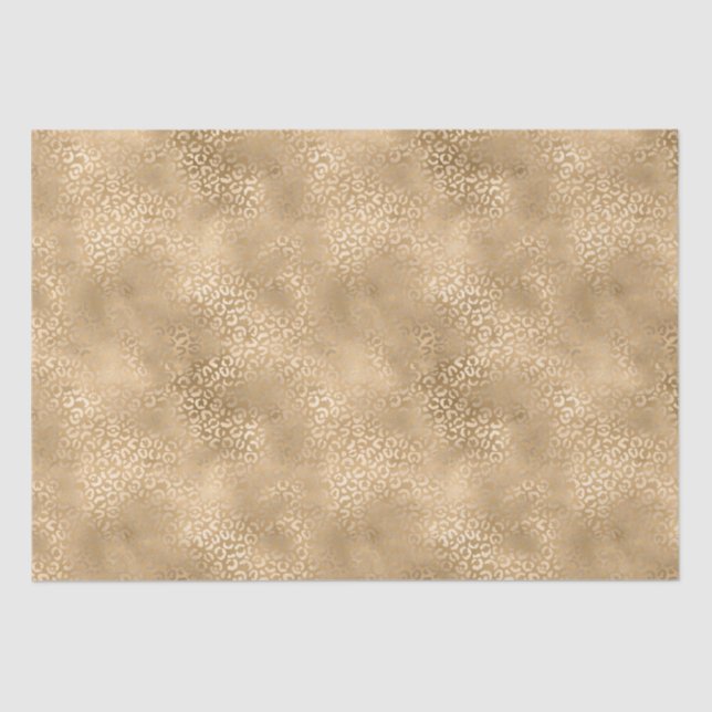 Gold Glam Leopard Print Tissue Paper (Front)