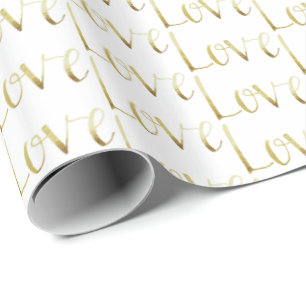 Gold Glam Love Wedding Wrapping Paper