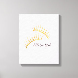 Gold Glam Pink Eyelashes Canvas Print