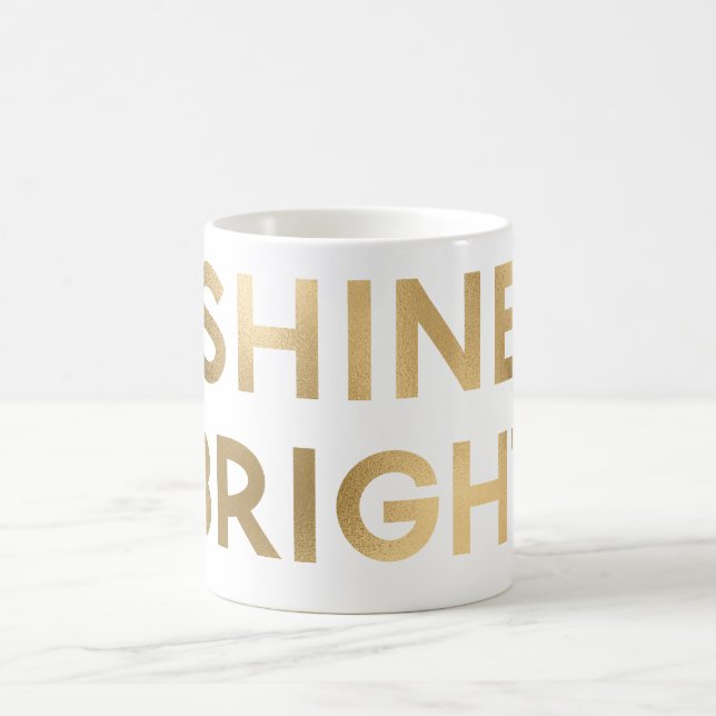 Gold Glam Shine Bright Christmas Coffee Mug (Center)