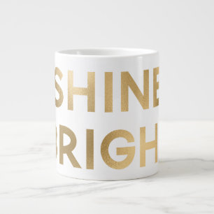 Gold Glam Shine Bright Christmas Large Coffee Mug