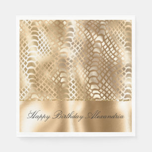 Gold Glam Snake Skin Napkin