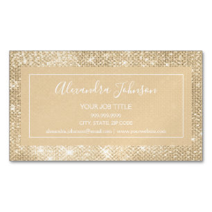 Gold Glam Sparkle Modern and Elegant Magnetic Business Card