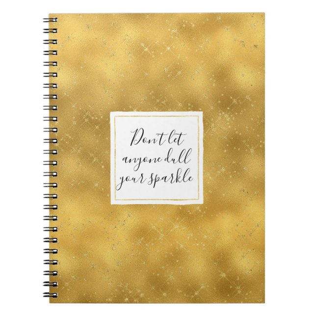 Gold Glam Sparkles Notebook (Front)
