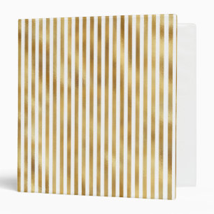 Gold Glam Stripes Binder
