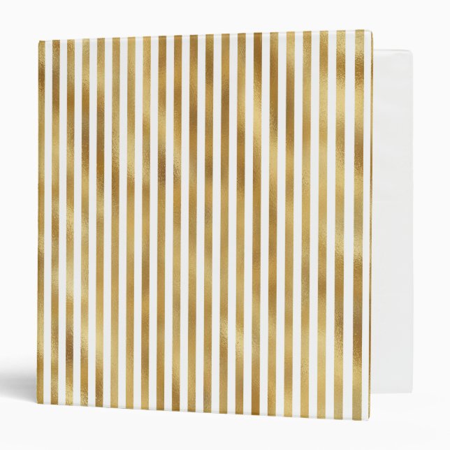 Gold Glam Stripes Binder (Front/Inside)