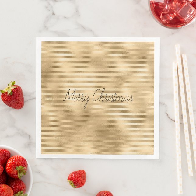 Gold Glam Stripes personalized Napkin (Insitu)