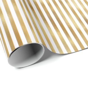 Gold Glam Stripes Wrapping Paper