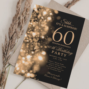  Gold Glam Surprise 60th Birthday Party Invitation