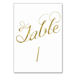 Gold Glam table 1 number