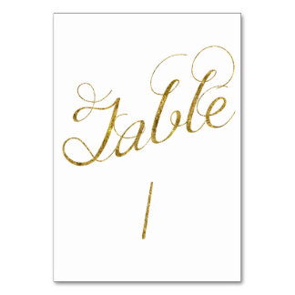 Gold Glam table 1 number