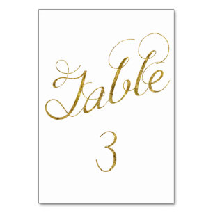 Gold Glam table 3 number