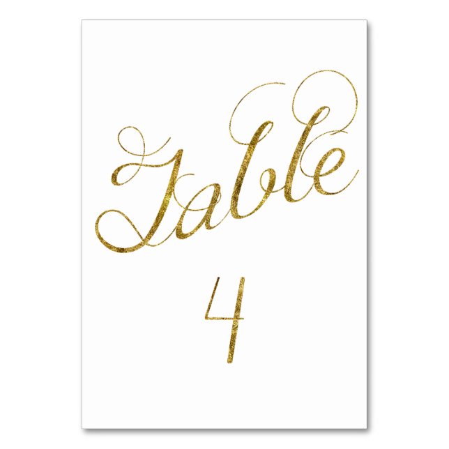 Gold Glam table 4 number Table Number (Front)