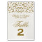Gold Glamour Glitter Confetti Wedding Table Number