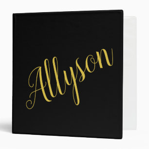 Gold glamour personalized   binder