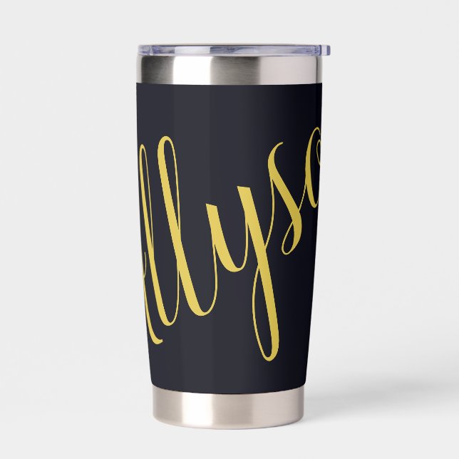Gold glamour personalized    insulated tumbler (Left)