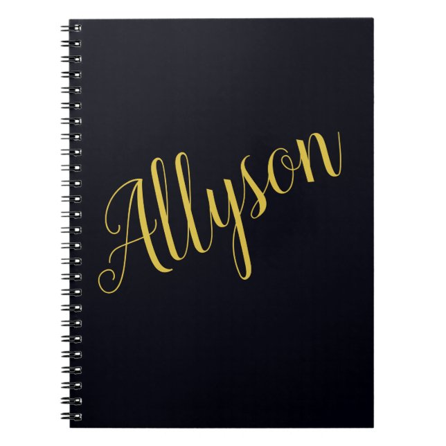 Gold glamour personalized notebook (Front)