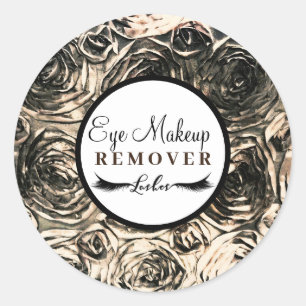 Gold Glamour Roses Beauty Makeup Remover Classic Round Sticker