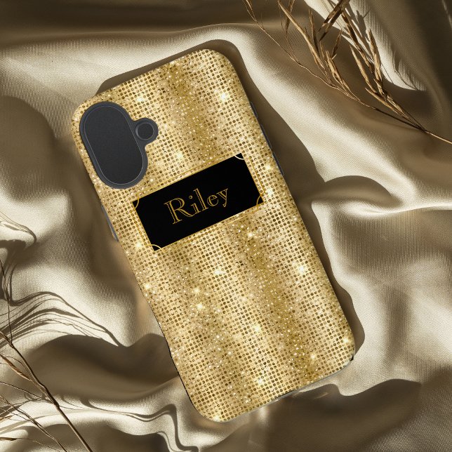 Gold glamourous sequins sparkling dots Case-Mate iPhone case (Creator Uploaded)