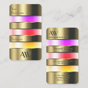 Gold Glass Can Optics Colourful Fluids and Monogra Business Card