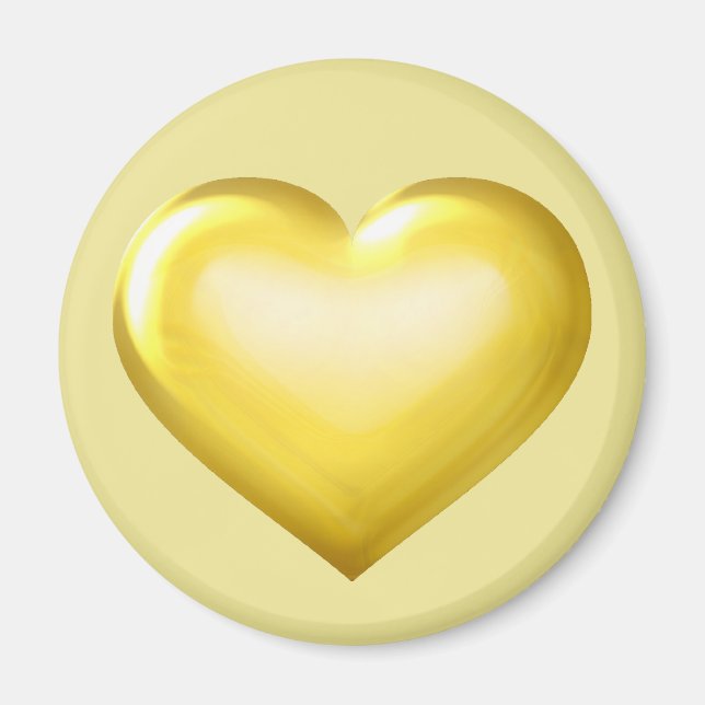Gold glass heart magnet (Front)