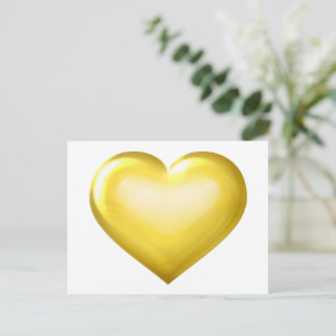 Gold glass heart postcard