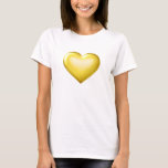 Gold glass heart T-Shirt<br><div class="desc">This t-shirt features a gold heart with a glassy appearance at its centre. Click "Customize it!" to re-size/re-position the gold glass heart,  change the t-shirt colour,  and/or add personalized text. Choose font style,  size,  and colour. The gold glass heart design is great for a 50th wedding anniversary celebration.</div>