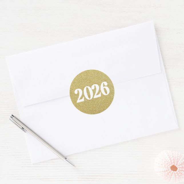 Gold glitter 2026 stickers  (Envelope)