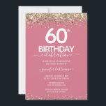 Gold Glitter 60th Birthday Party Invitation<br><div class="desc">Elegant Faux gold glitter with shimmering confetti highlights on the top and bottom border. All text is adjustable and easy to change for your own party needs. Great elegant 60th birthday template design.</div>