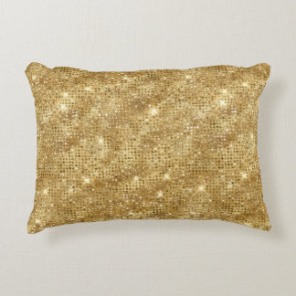 Gold Glitter Accent Pillow
