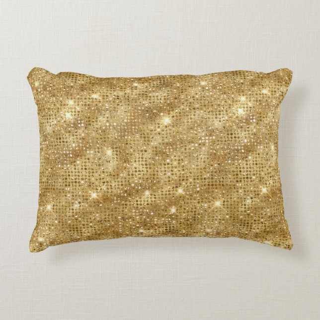 Gold Glitter Accent Pillow (Front)