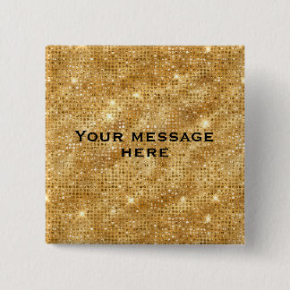Gold Glitter Add Your Own Text 2 Inch Square Button
