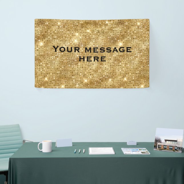 Gold Glitter Add Your Own Text Banner (Tradeshow)