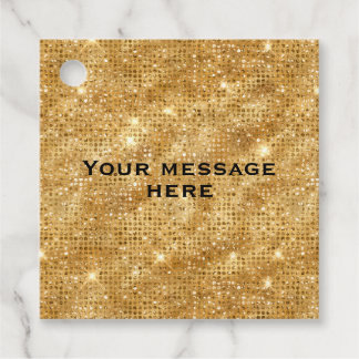 Gold Glitter Add Your Own Text Favour Tags