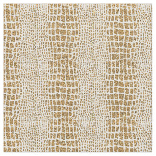Gold Glitter Alligator Print Fabric