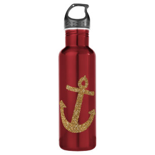Gold Glitter Anchor 710 Ml Water Bottle